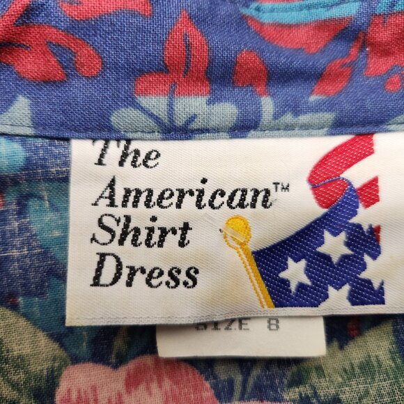 American Shirt Dress size 8, 60's Cotton Dress, buttons to waist, vtg housewife - Picture 5 of 12